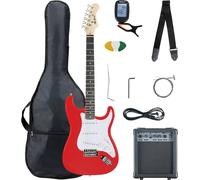 Set Chitarra Elettrica Principiante Amplificatore Accordatore Borsa Cavo Rosso