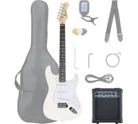 McGrey Rockit ST Set Completo Chitarra Elettrica 8 pezzi per principianti: chitarra, amplificatore, corde, custodia, accordatore, plettri, tracolla e cavo. Colore: White.