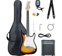 McGrey Rockit ST Set Chitarra Elettrica 8 pezzi per principianti: chitarra, amplificatore, corde, custodia, accordatore, plettro, tracolla e cavo. Colore Sunburst.