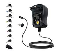 McGrey UAD-1000 Alimentatore Universale 1A switching per dispositivi elettronici, 3-12V selezionabili, 1000mA max, polarità intercambiabile, con 8 adattatori e adattatore USB.