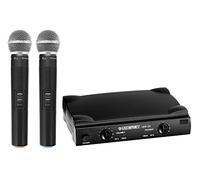 McGrey UHF-2V Set Microfoni Wireless Dual Vocal Funk con 2 Microfoni a Mano | Set microfoni wireless UHF a 2 canali con due microfoni dinamici a mano, Installazione e utilizzo semplici, Portata 50 metri