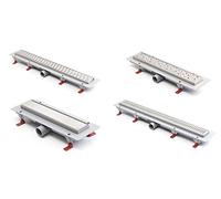 MCH Canalina per doccia a pavimento in acciaio inox, scarico piatto, 75 cm, modello: classico montaggio a parete
