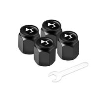 MCHHYL 4 Pezzi Tappi Valvole Pneumatici per DS 7 Automatic 2022-2025, Metallo Coprivalvole Antipolvere Impermeabile Antifurto con Chiave,Black