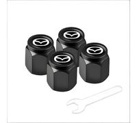 MCHHYL 4 Pezzi Tappi Valvole Pneumatici per Mazda3 I 2006-2009, Metallo Coprivalvole Antipolvere Impermeabile Antifurto con Chiave