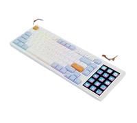 MCHkR AKP815 Tastiera meccanica RGB cablata 81 con design programmabile a schermo LCD da 4,95 pollici per i giocatori Ottima opzione regalo(White-tea switch)