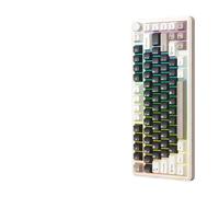 MCHkR M75 Tastiera da gioco meccanica wireless 81 RGB HotSwap 2.4G Bluetooth cablato compatibile con più dispositivi(Beige Peach V3)