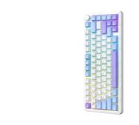 MCHkR M75 Tastiera da gioco meccanica wireless 81 RGB HotSwap 2.4G Bluetooth cablato compatibile con più dispositivi(White Sesame)