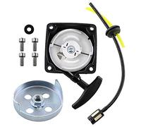 MCHNIC Avviatore a fune per decespugliatore Brast Rotfuchs Fuxtec Arebos Starter Timbertech 52cc Multi-Fonctions 5 in 1 con piastra di supporto Nemaxx EB52