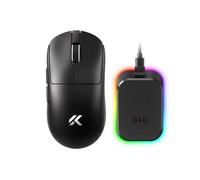MCHOSE Mouse da gioco wireless A7 V2 Ultra+ con dock di ricarica magnetica, connessione Tri-Mode, 59 grammi, sensore PAW3950 TI 42K DPI, doppio polling 8K cablato/wireless - nero
