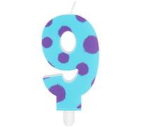 mciskin Candele di compleanno a tema mostro, decorazioni per il 9° compleanno per ragazzi e ragazze, candela blu numero 9 per torta, candela blu per torte di mostro per ragazze ragazzi decorazioni per