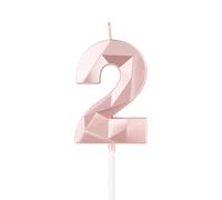 mciskin Candele per 2° compleanno,3D numero 2 per torta,decorazioni per il 2° compleanno delle ragazze, oro rosa,2 candele decorazione per torta per ragazze lei feste di compleanno, decorazioni