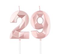 mciskin Candele per 29° compleanno,3D numero 29 per torta,decorazioni per il 29° compleanno delle ragazze, oro rosa,29 candele decorazione per torta per ragazze lei feste di compleanno, decorazioni