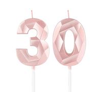 mciskin Candele per 30° compleanno,3D numero 30 per torta,decorazioni per il 30° compleanno delle ragazze, oro rosa,30 candele decorazione per torta per ragazze lei feste di compleanno, decorazioni