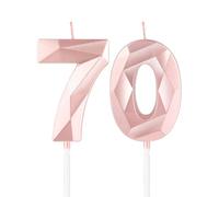 mciskin Candele per 70° compleanno,3D numero 70 per torta,decorazioni per il 70° compleanno delle ragazze, oro rosa,70 candele decorazione per torta per ragazze lei feste di compleanno, decorazioni