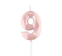 mciskin Candele per 9° compleanno,3D numero 9 per torta,decorazioni per il 9° compleanno delle ragazze, oro rosa,9 candele decorazione per torta per ragazze lei feste di compleanno, decorazioni