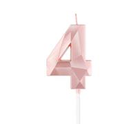mciskin Candele per il 4° compleanno, decorazioni per il 4° compleanno per ragazza, candela 3D numero 4 per torta, decorazione per torta in oro rosa per lei lui decorazioni per feste forniture per