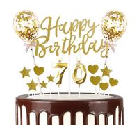 mciskin Decorazioni per 70° compleanno in oro, per donne e uomini, candela 3D numero 70 per torta, decorazioni dorate per torte per donne e uomini, decorazioni per feste