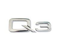 MCK Auto - Logo posteriore per bagagliaio Q3, colore argento lucido, modifica