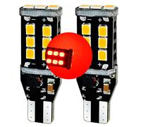 MCK Auto - Sostituzione per T10 T15 W16W LED CanBus Set di lampadine a luce rossa molto chiare e senza errori compatibili con E60 E90 A3