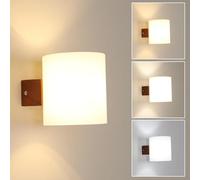 Mckalen 12W E27 Applique da Parete Interno in Legno con 3 Tricolore Marrone