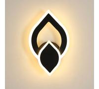 Mckalen Applique da Parete Interno LED, 16W 1800LM Lampada da Parete Moderno in Acrilica, Nero Lampada LED da Muro per Camera da Letto Bagno Soggiorno Scale Corridoio, Luce Bianca Calda 3000K