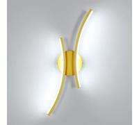 Mckalen Applique da Parete Interno LED, 20W Oro Lampada da Parete Moderna 2250LM, 44.5CM Lampada a Muro LED Creativo Camera da Letto per Bagno Soggiorno Scale Corridoio, Bianco Freddo 6500K