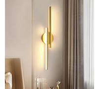 Mckalen Applique LED Parete Camera da Letto, 24W 2700LM 60CM Lampada da Parete LED Interno 60CM, Moderno Lampada a Muro Oro per Corridoio Scale Soggiorno, Luce Calda 3000K