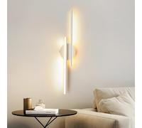 Mckalen Lampada da parete interna a LED, 24 W, moderna lampada da parete a LED, 2700 lm, 60 cm, lampada da parete in alluminio, per soggiorno, cucina, corridoio, scala, bianco caldo, 3000 K