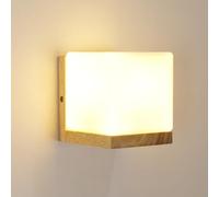 Mckalen Lampada da Parete Interno Legno E27 Applique da Parete Quadrato