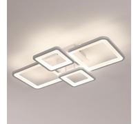Mckalen Plafoniera LED Soffitto Moderna 62CM, 56W 6300LM Lampada da Soffitto Rettangolo Design, Bianco Plafoniera LED Soffitto per Camera da Letto Soggiorno Cucina Sala da Pranzo, Luce Naturale 4500K