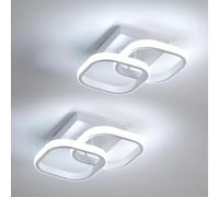 Mckalen Plafoniera LED Soffitto Moderno, 2 Pezzi 22W 2475LM Lampadario LED Soffitto Bianca, Lampada da Soffitto Soggiorno per Camera da Letto Corridoio Cucina, Bianco Freddo 6500K