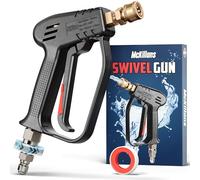 McKillans®, Pistola per idropulitrice corta girevole, manico ad alta pressione con attacco maschio da 3/8” e accoppiatore rapido da 1/4”, compatibile con cannone a schiuma, per lavaggio auto