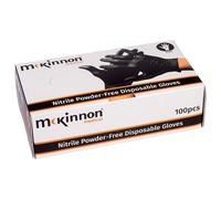 McKinnon Medico Nero Nitrile senza Polvere Esami Guanti Scatola 100 - Piccolo