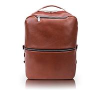 McKlein EAST SIDE, pelle di vitello di grana ciottolo, pelle da 17", 2 in 1, per laptop e tablet, zaino da viaggio convertibile e a tracolla, marrone (18874)