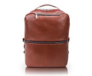 McKlein EAST SIDE, pelle di vitello di grana ciottolo, pelle da 17", 2 in 1, per laptop e tablet, zaino da viaggio convertibile e a tracolla, marrone (18874)