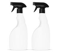 McKLords Confezione da 2 flaconi spray bianchi da 500 ml, ricaricabili, in plastica, per pulizia, giardinaggio e parrucchieri, resistenti