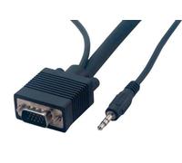 MCL MC340B/15PJ-2M cavo e adattatore video VGA (D-Sub) + 3.5mm Nero