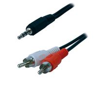 MCL MC720-1.5M cavo audio 1,5 m 2 x RCA 3,5mm Nero, Rosso, Bianco - Nouvo