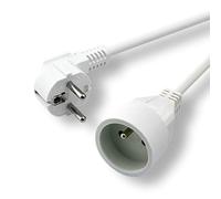 MCL Prolunga elettrica Maschio/Femmina, 5 m, Colore: Bianco