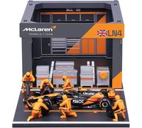McLAREN PIT STOP F1 Diorama Auto NORRIS MCL38 Cambio Gomme Scala 1/43 Bburago