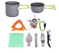MCLIUJIA Campeggio Pentole Per Escursionismo All'aperto Picnic Campeggio Pentole Kit di Cottura all'aperto Set Attrezzature da cucina Utensili Per 1 A 2 Persone Picnic Pentole