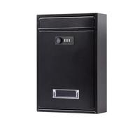 MCLIUJIA Cassetta della Posta da Parete Cassette Postali con Chiusura Cassetta Postale Verticale in Metallo Password Montata A Parete per Esterni(Black)
