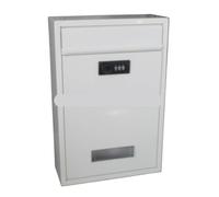 MCLIUJIA Cassetta della Posta da Parete Cassette Postali con Chiusura Cassetta Postale Verticale in Metallo Password Montata A Parete per Esterni(White)