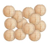 MCLIUJIA Lanterne da Appendere 12 Pezzi di Lanterne di Carta di Iuta Stampate Rotonde Decorative for L'aula della Fattoria per Festival di Primavera(12inch)