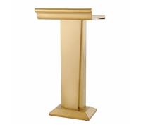 MCLIUJIA Podio per Oratori da Terra Pulpiti da Podio in Acciaio Inossidabile con Larghezza di Banda, Tavolo per Seminari Scolastici, Chiese, Podi Leggio per Conferenze(Gold)