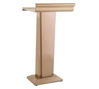 MCLIUJIA Podio per Oratori da Terra Pulpiti da Podio in Acciaio Inossidabile con Larghezza di Banda, Tavolo per Seminari Scolastici, Chiese, Podi Leggio per Conferenze(Rose Gold)