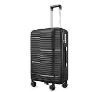 MCLIUJIA Travel Gear, valigie indistruttibili con guscio rigido espandibile, con serratura TSA, 50/61/28 cm, Nero , in 24