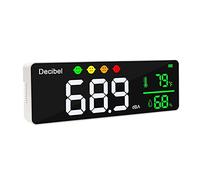 MCMILEE Lettore di Livello Misuratore di Decibel 3 nel 1 + Umidità e Temperatura. Misuratore di Rumore nel Classe, Misuratore SPL e DB per Montaggio un Parete