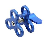 MCMILEE Morsetto A Sfera 3 Fori Luci Subacquee Braccio Sfera Staffa di Montaggio per Treppiede Torcia per Fotocamera D'Azione, Blu