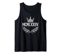 MCMLXXIV Corona in Numeri Romani Alloro retrò 1974 Compleanno Canotta